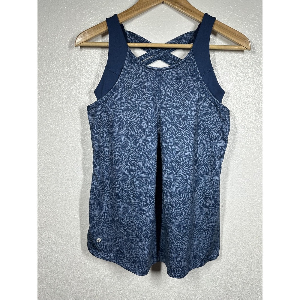 Jockey Tank Top Womens Small Patterned Criss Cross Back Shelf Bra Athletic Yoga